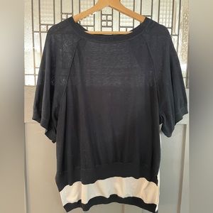 Anthropologie short-sleeve sweater, silk back. Sz M